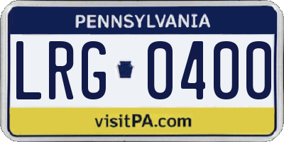 PA license plate LRG0400