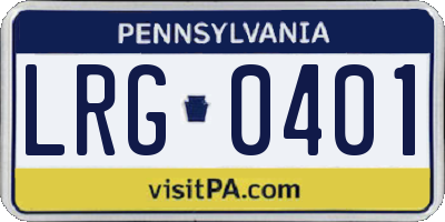 PA license plate LRG0401
