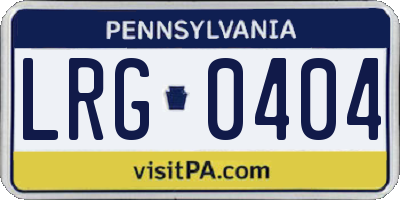 PA license plate LRG0404