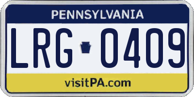 PA license plate LRG0409