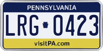 PA license plate LRG0423