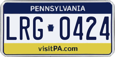 PA license plate LRG0424