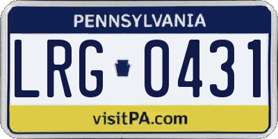 PA license plate LRG0431