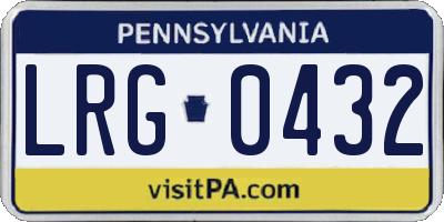 PA license plate LRG0432