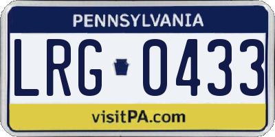 PA license plate LRG0433