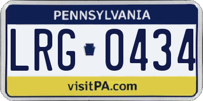 PA license plate LRG0434