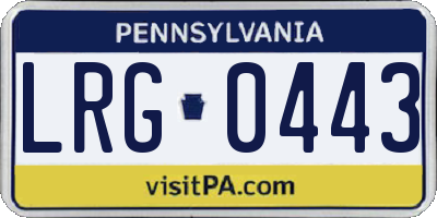 PA license plate LRG0443