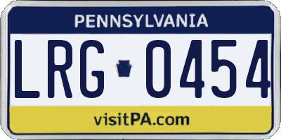 PA license plate LRG0454