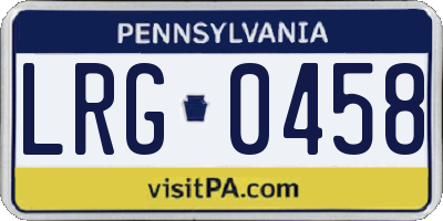 PA license plate LRG0458
