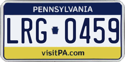 PA license plate LRG0459