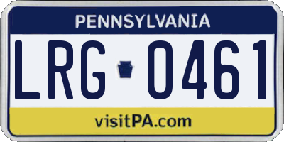 PA license plate LRG0461