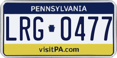 PA license plate LRG0477