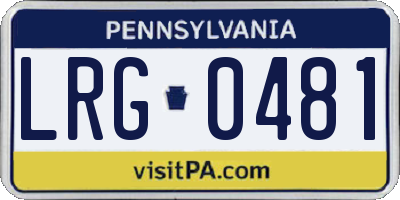 PA license plate LRG0481