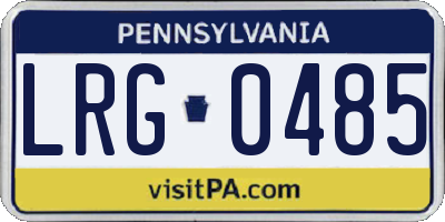 PA license plate LRG0485