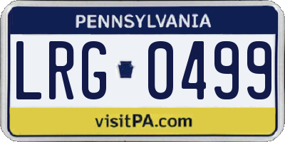 PA license plate LRG0499
