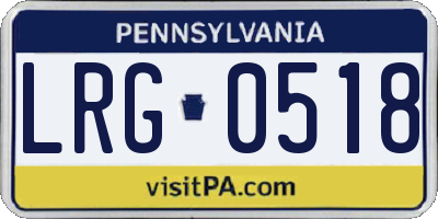 PA license plate LRG0518