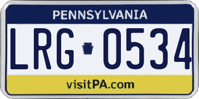 PA license plate LRG0534