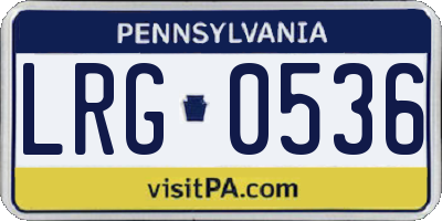 PA license plate LRG0536