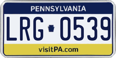 PA license plate LRG0539