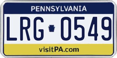 PA license plate LRG0549