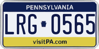 PA license plate LRG0565