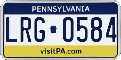 PA license plate LRG0584