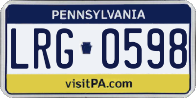 PA license plate LRG0598