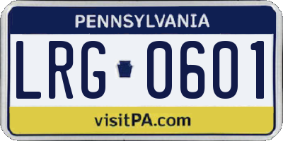 PA license plate LRG0601