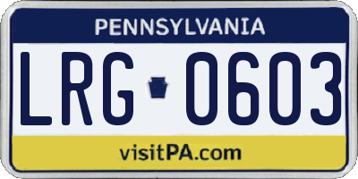 PA license plate LRG0603