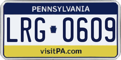 PA license plate LRG0609