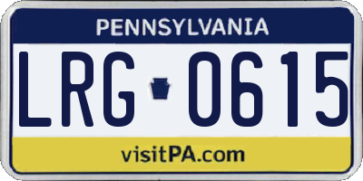 PA license plate LRG0615