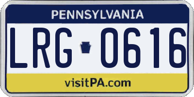 PA license plate LRG0616