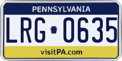 PA license plate LRG0635