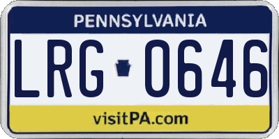 PA license plate LRG0646