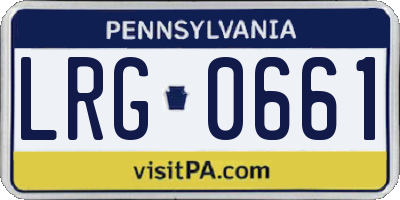 PA license plate LRG0661