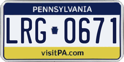 PA license plate LRG0671