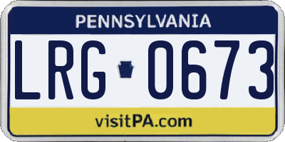 PA license plate LRG0673