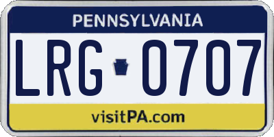 PA license plate LRG0707