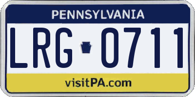 PA license plate LRG0711