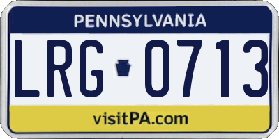 PA license plate LRG0713