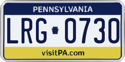 PA license plate LRG0730