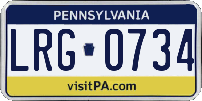 PA license plate LRG0734