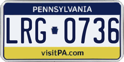 PA license plate LRG0736