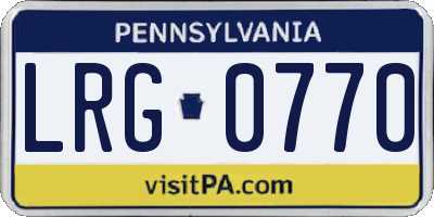 PA license plate LRG0770