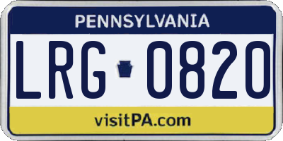 PA license plate LRG0820
