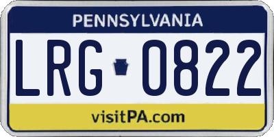 PA license plate LRG0822