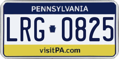 PA license plate LRG0825