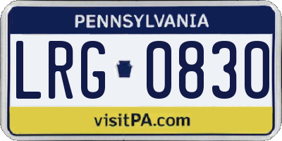 PA license plate LRG0830