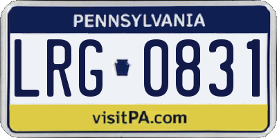 PA license plate LRG0831