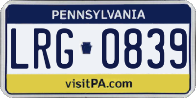 PA license plate LRG0839